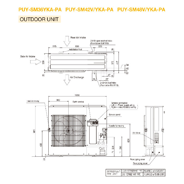 Mitsubishi Electric AC Cassette Inverter 4-Way PLY-SM Series 4 PK ( 3 Phase ) - PLY SM36EA + PUY SM36YKA